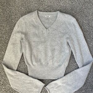 Garage Light Gray V-Neck Sweater